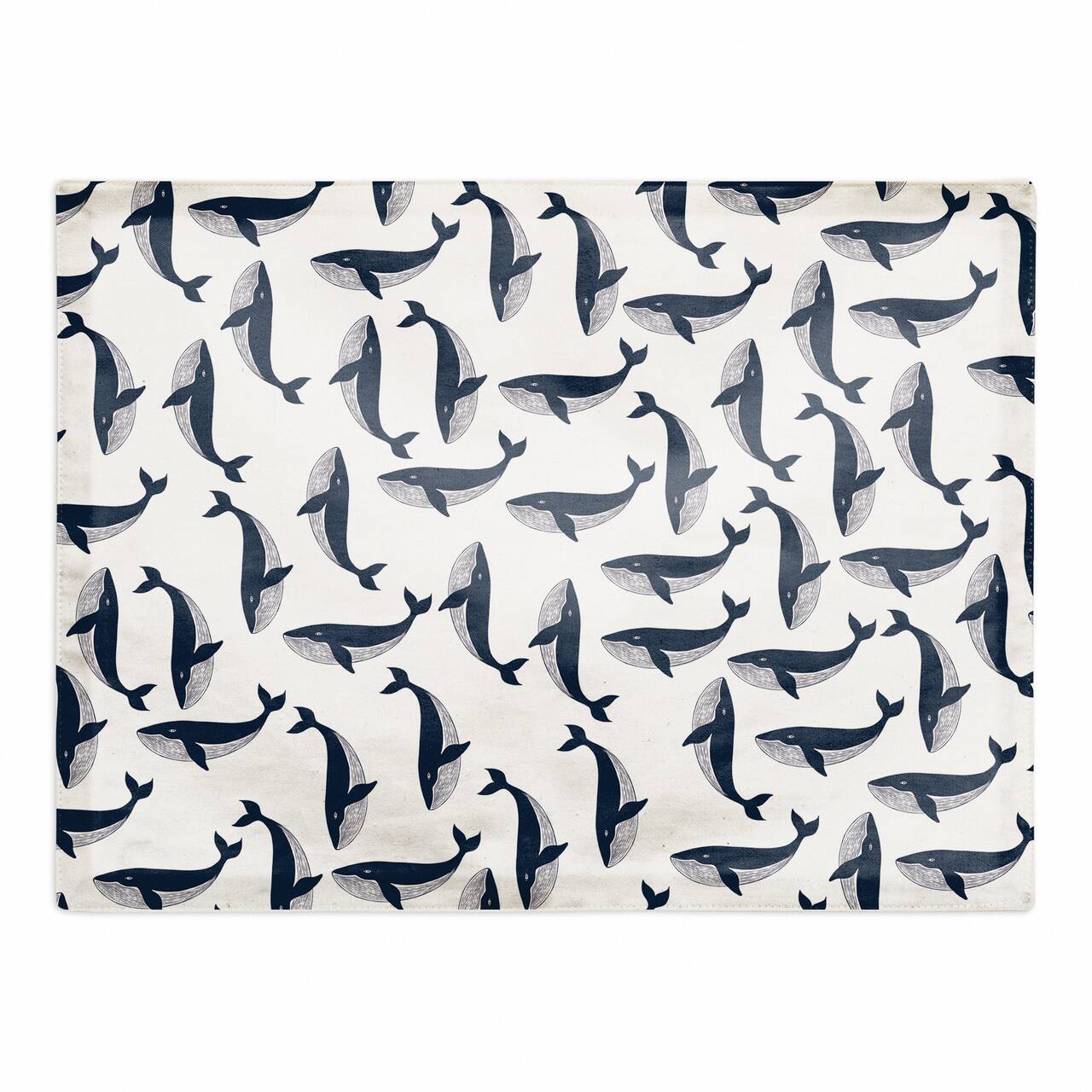 Whale Pattern 18" x 14" Poly Twill Placemat